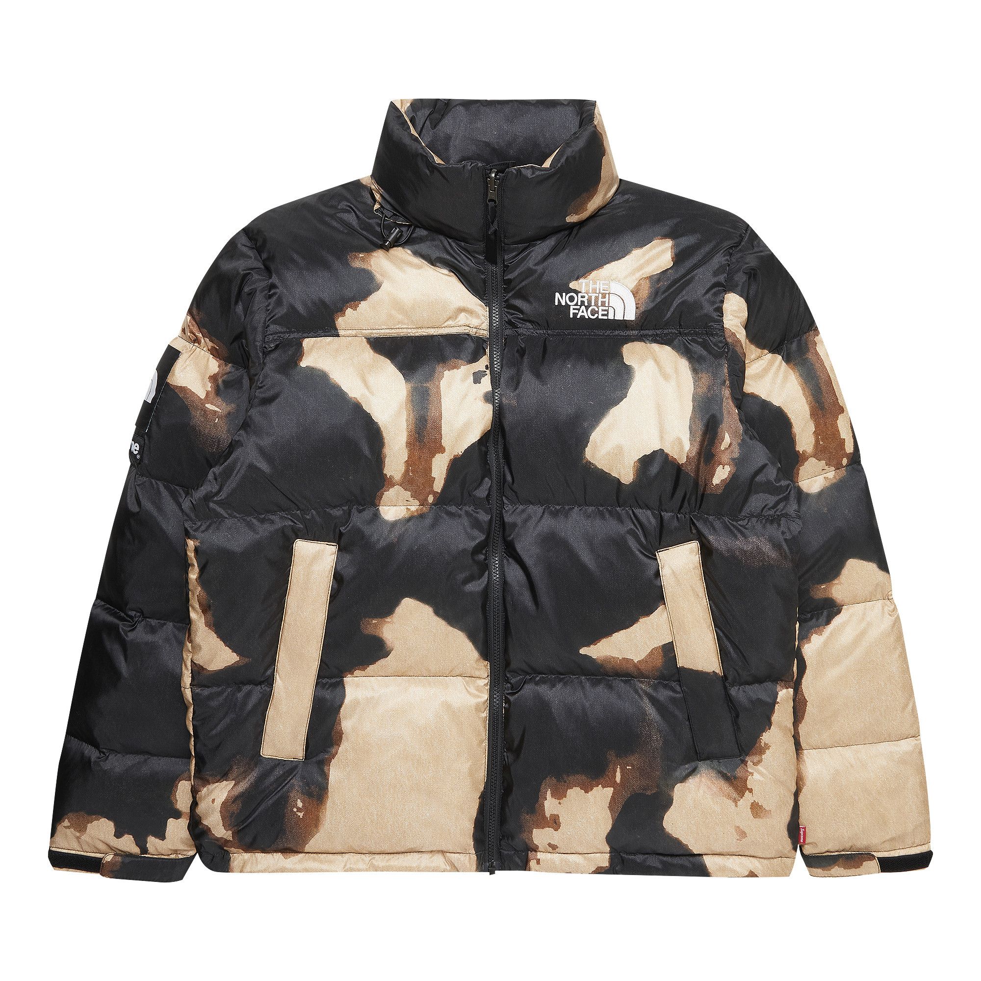 Supreme x The North Face Bleached Denim Print Nuptse Jacket 'Black' | Men's Size M