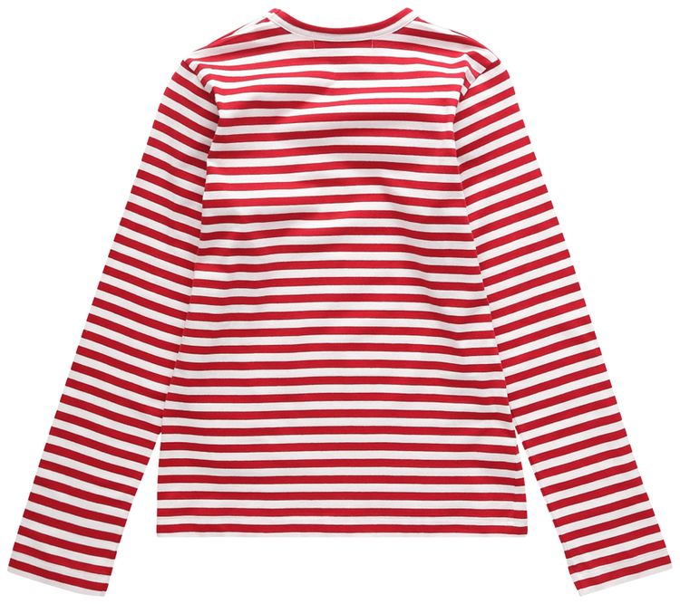 Comme des Garcons PLAY Long Sleeve Striped Tee RedWhite