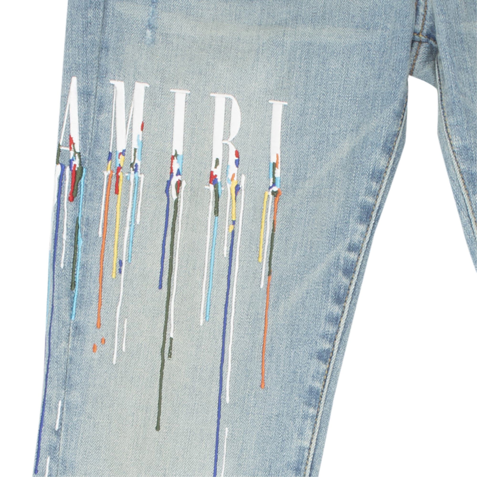 Buy Amiri Paint Drip Logo Jean 'Clay Indigo' - PS22MDS142