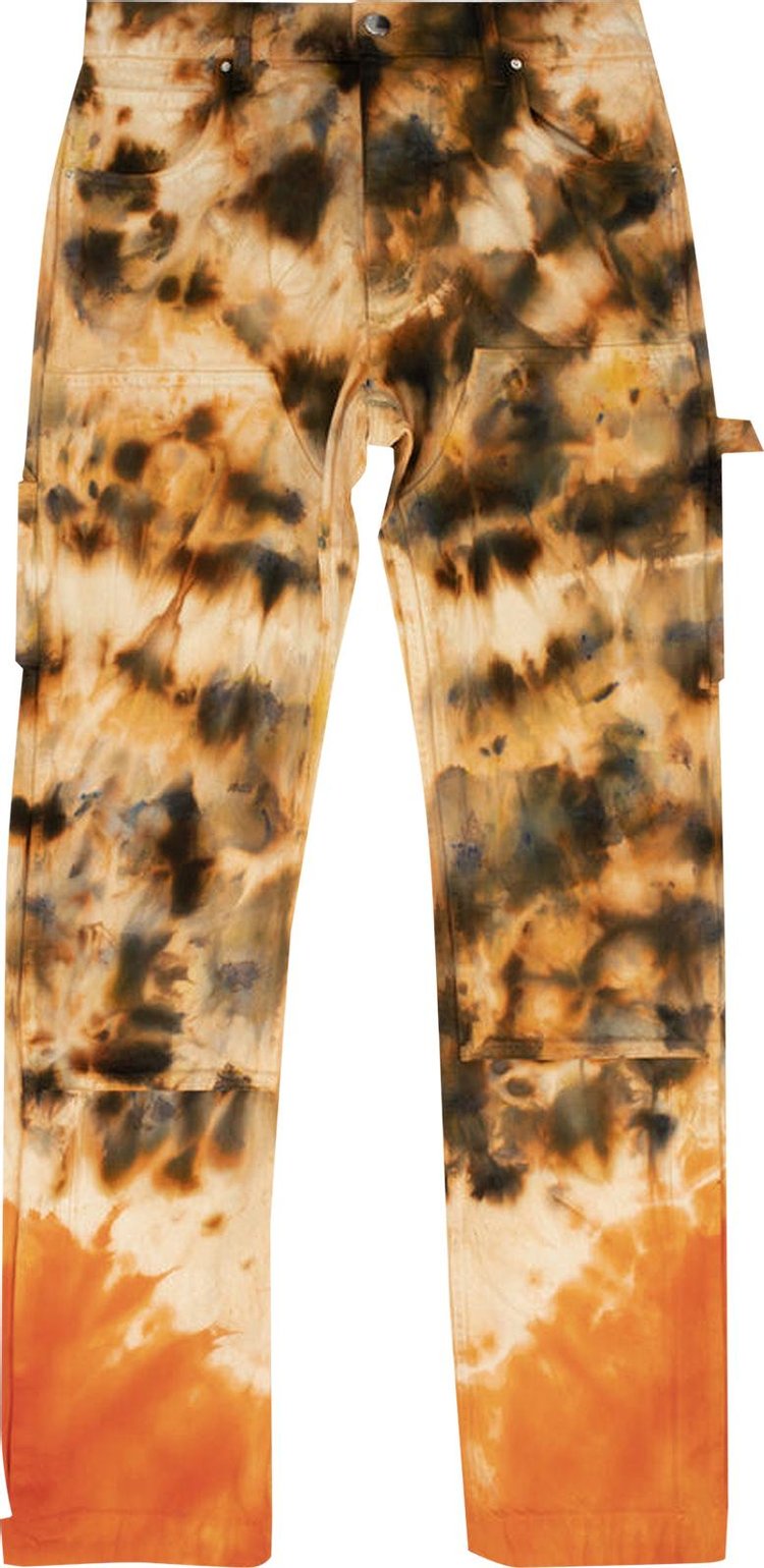Amiri Paint Drip Swim Trunk Yellow And Brown In Multicolor