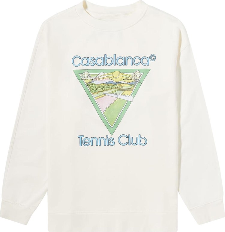 Casablanca Screen Printed Boyfriend Sweatshirt 'Casablanca Tennis Club Icon'