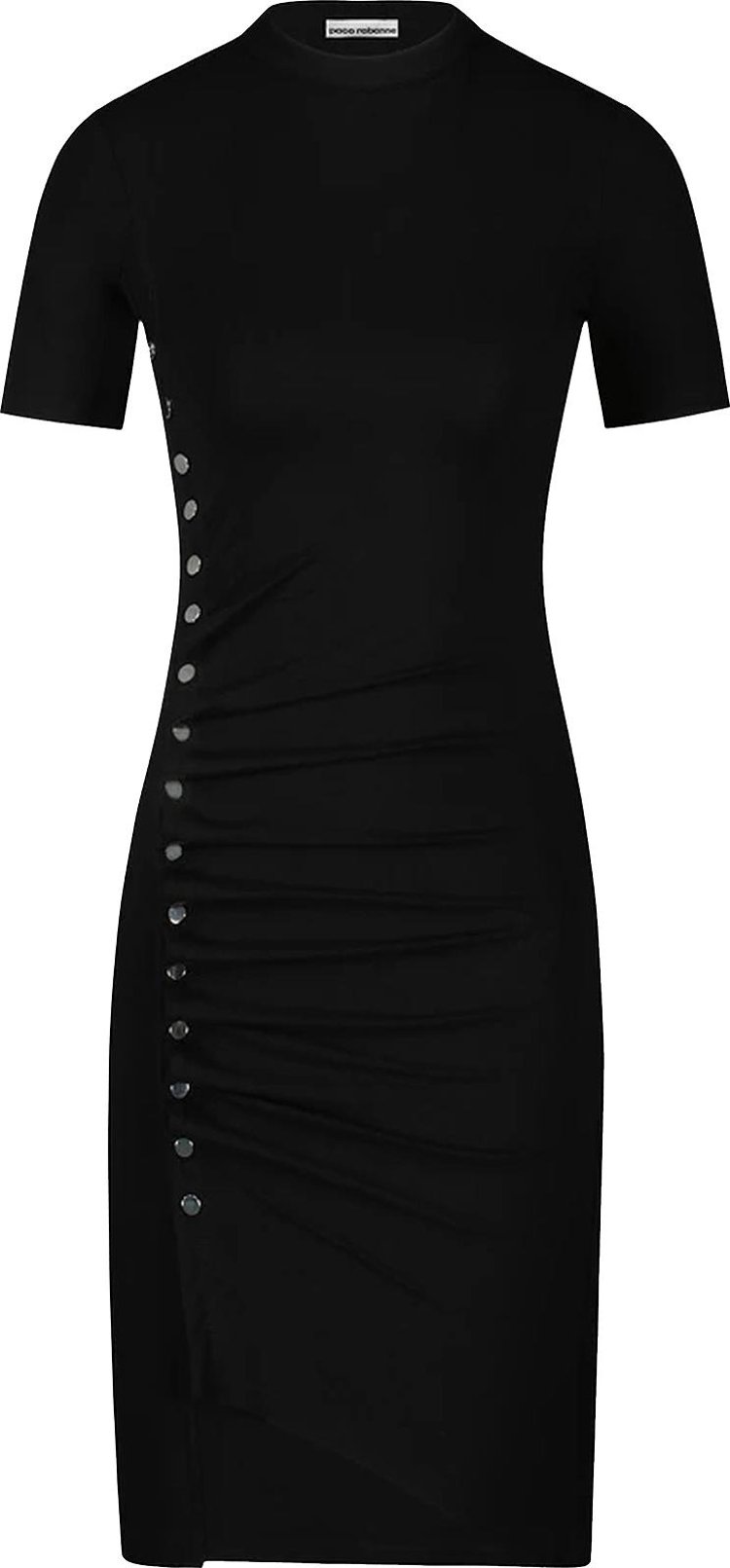 Paco Rabanne Short Pleated Dress 'Black'