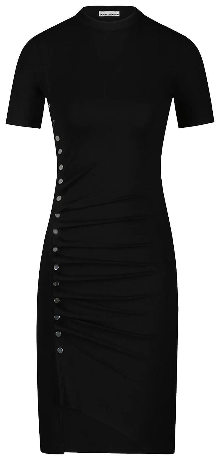 Rabanne Short Pleated Dress Black