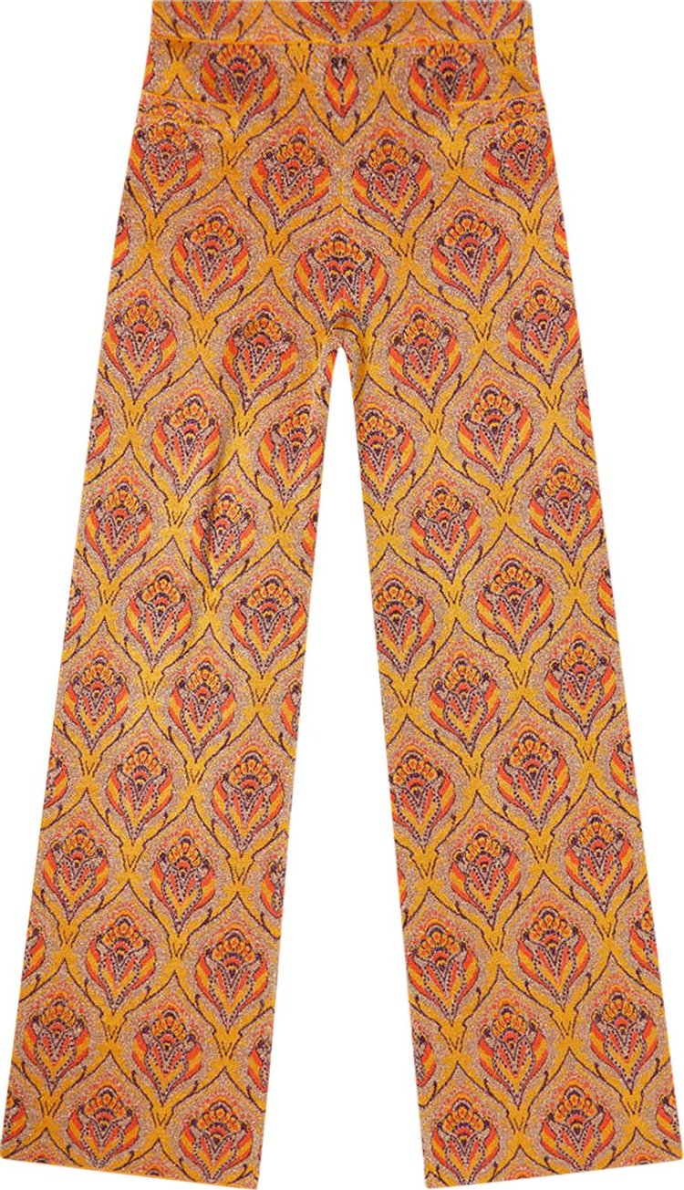 Paco Rabanne Fitted Pants with Jacquard Motif 'Tapisserie'