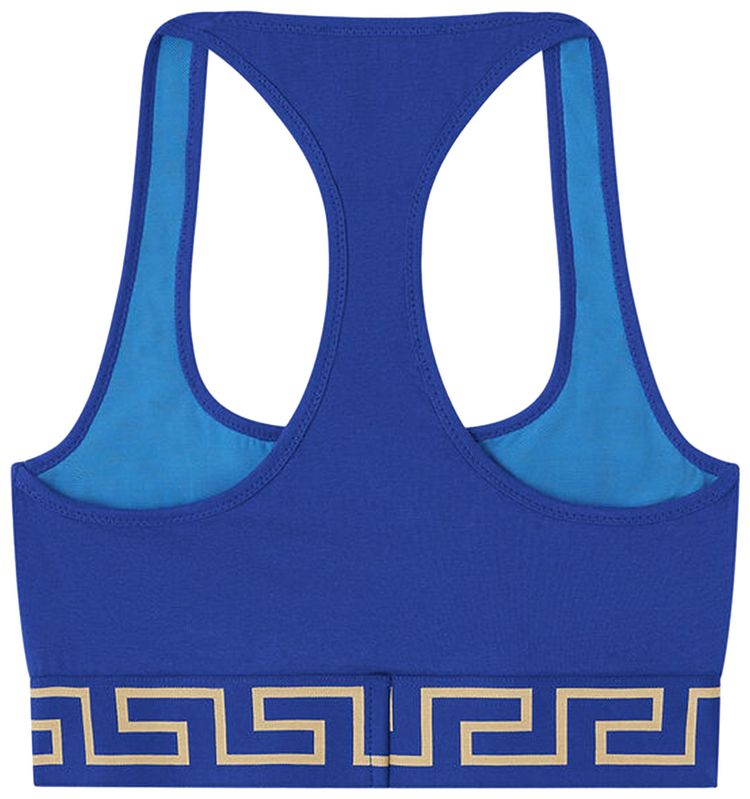 Versace Greca Border Sports Bra Bluette