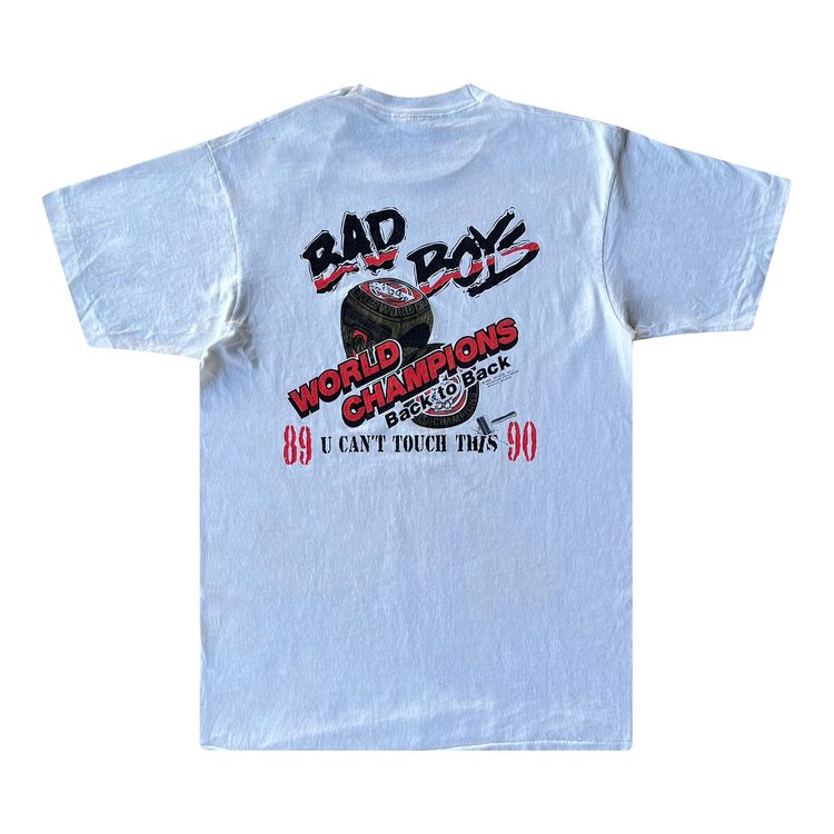 Vintage Bad Boys Pistons Back To Back Champs Tee White