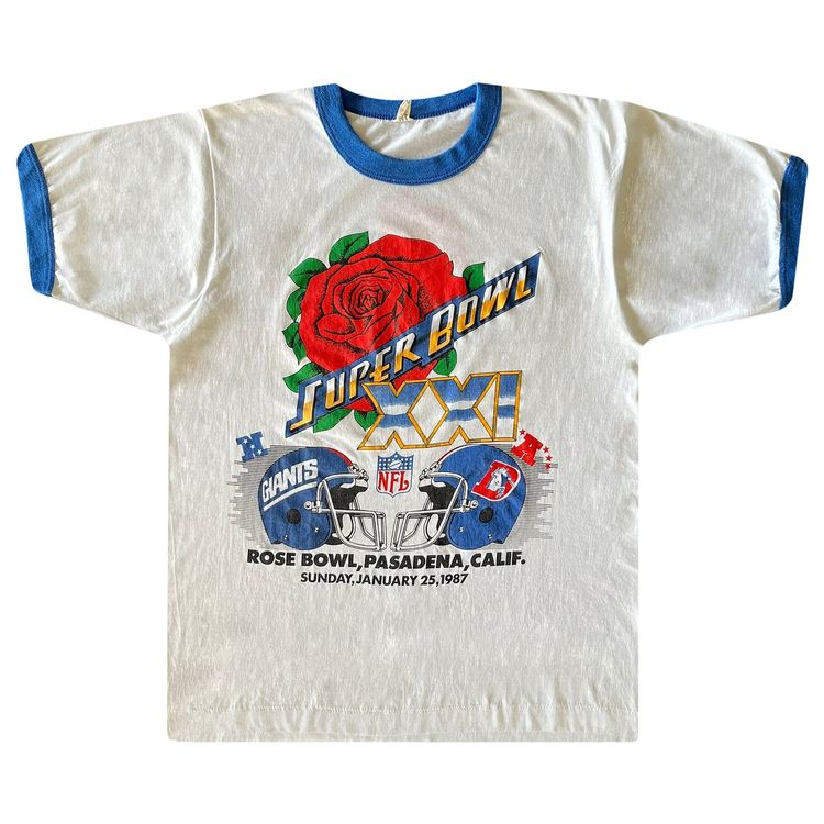 Vintage Super Bowl Ringer Tee White