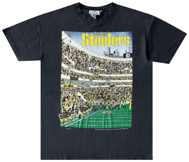 Vintage Pittsburgh Steelers Stadium Tee Black
