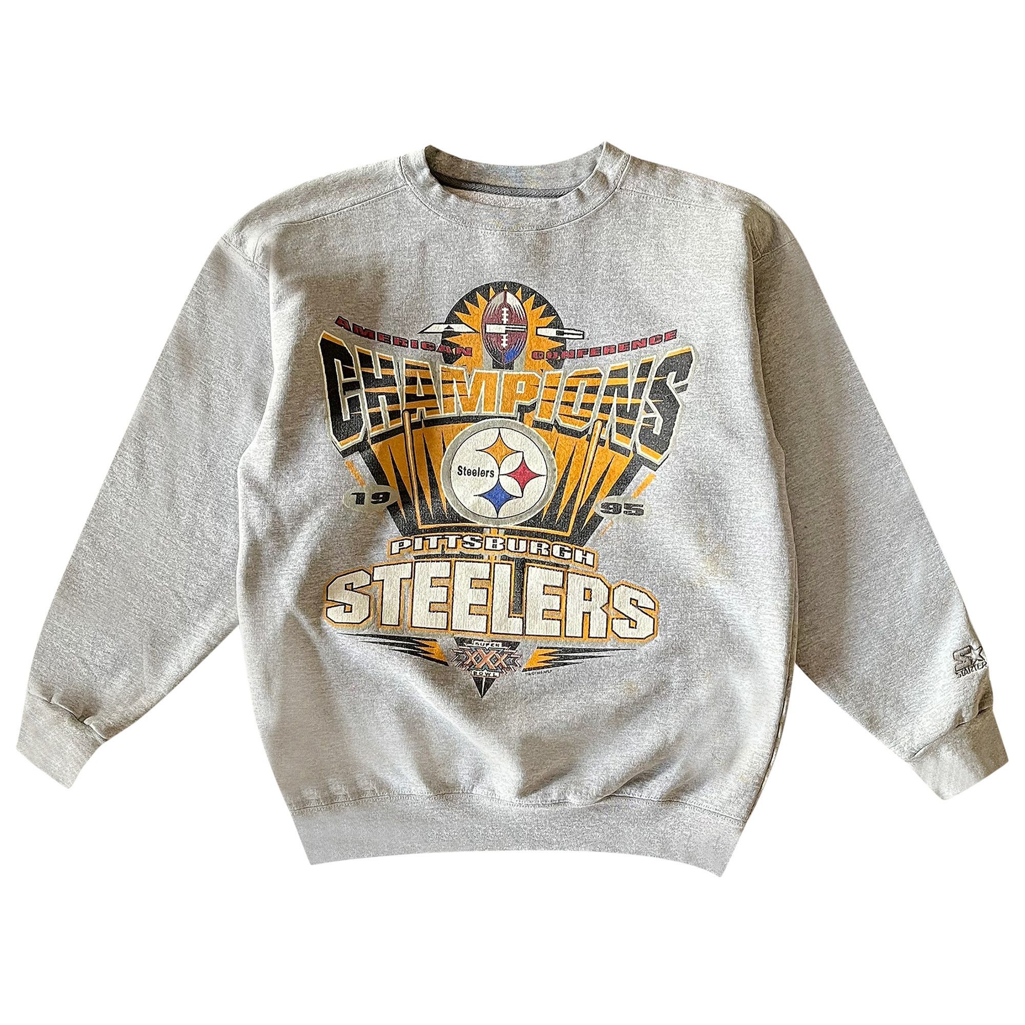 Buy Vintage Pittsburgh Steelers Super Bowl Sweatshirt Grey