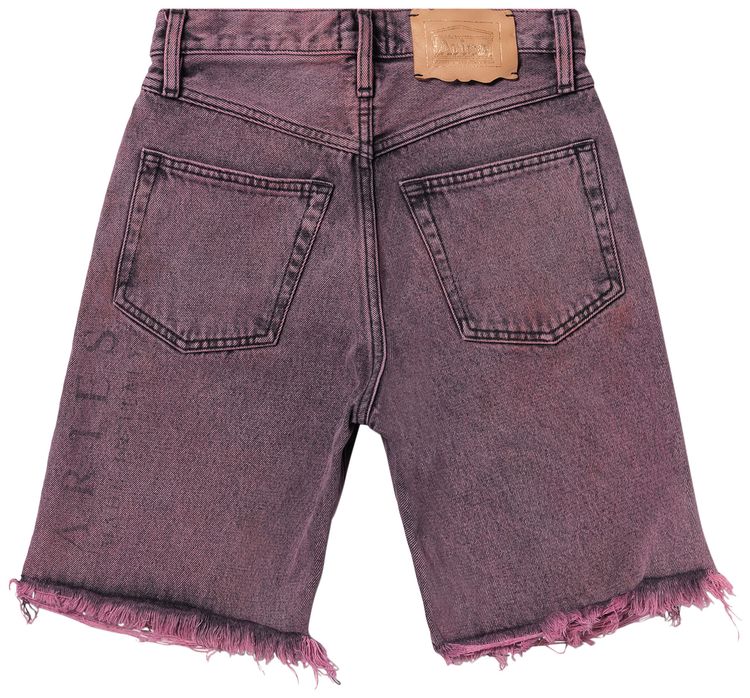 Aries Acid Wash Denim Short Pink