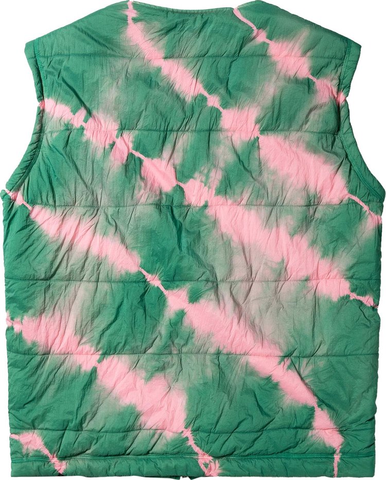 Aries Tie Dye Padded Liner Gilet PinkAqua