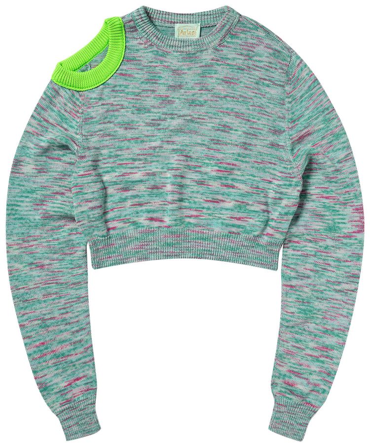 Aries Shoulder Hole Space Dye Knit Aqua