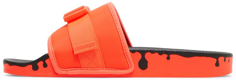 Wmns Pouchylette Slides Paint Drip   Solar Red