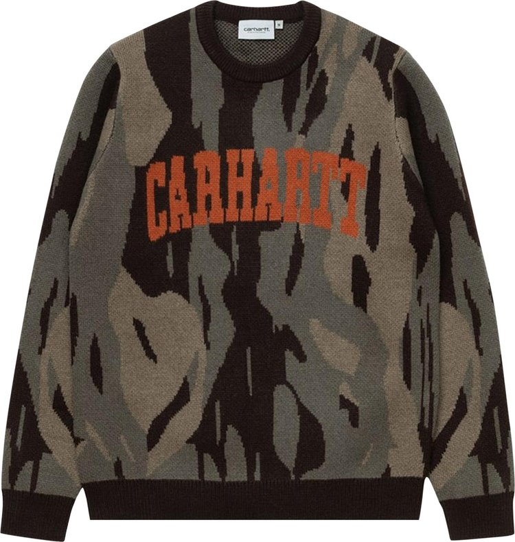 Carhartt WIP University Script Sweater 'Camo Unite/Copperton'