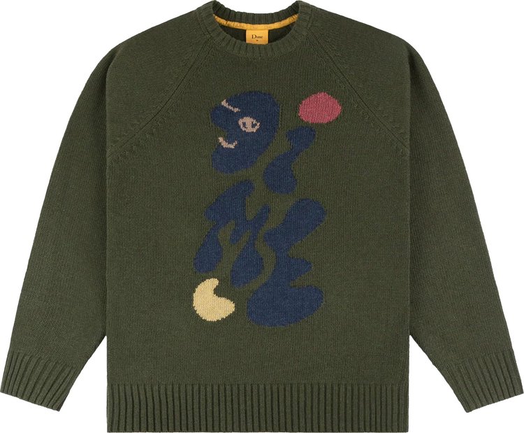 Buy Dime Letterman Knit Sweater 'Olive' - DIMEHO2OLI | GOAT