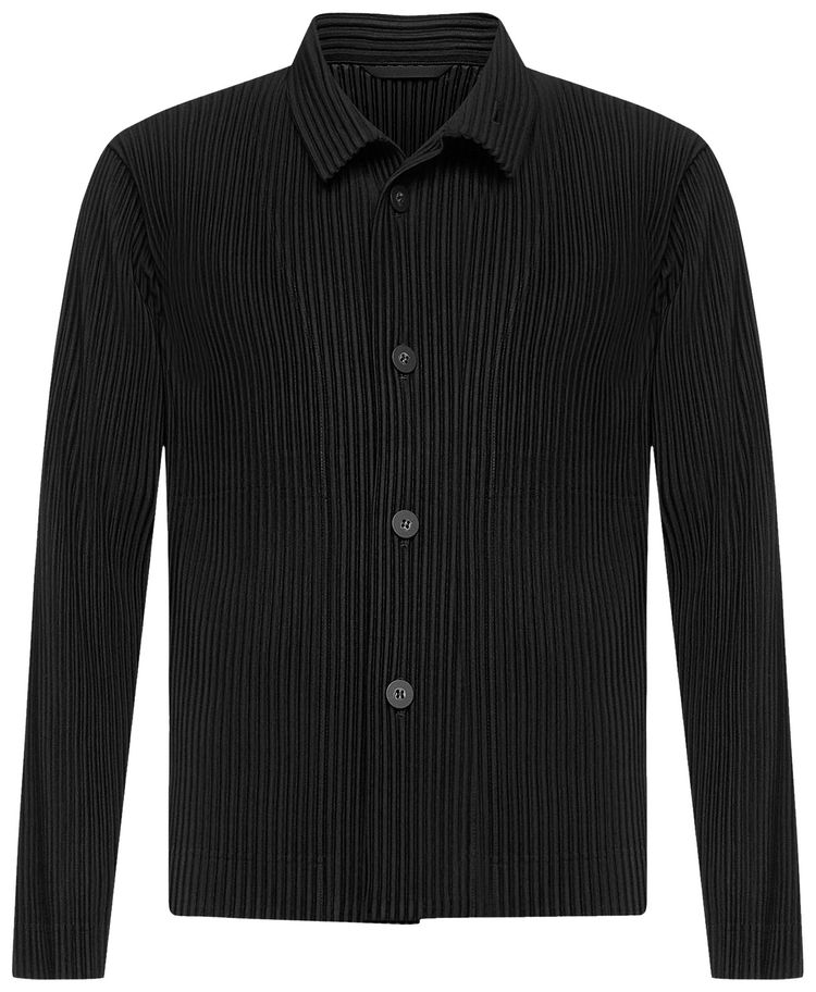 Homme Plisse Issey Miyake Zip Up Shirt Black