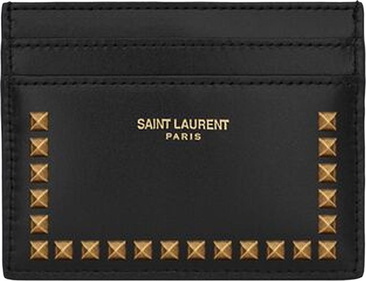 Saint Laurent Zip Credit Card Holder in Nero