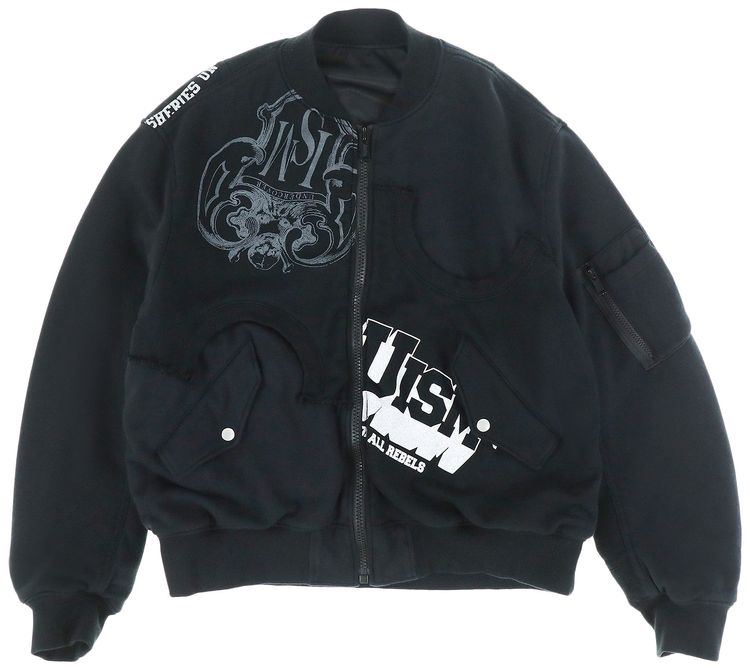 Undercover Undercoverism Reversible Patchwork Bomber Black