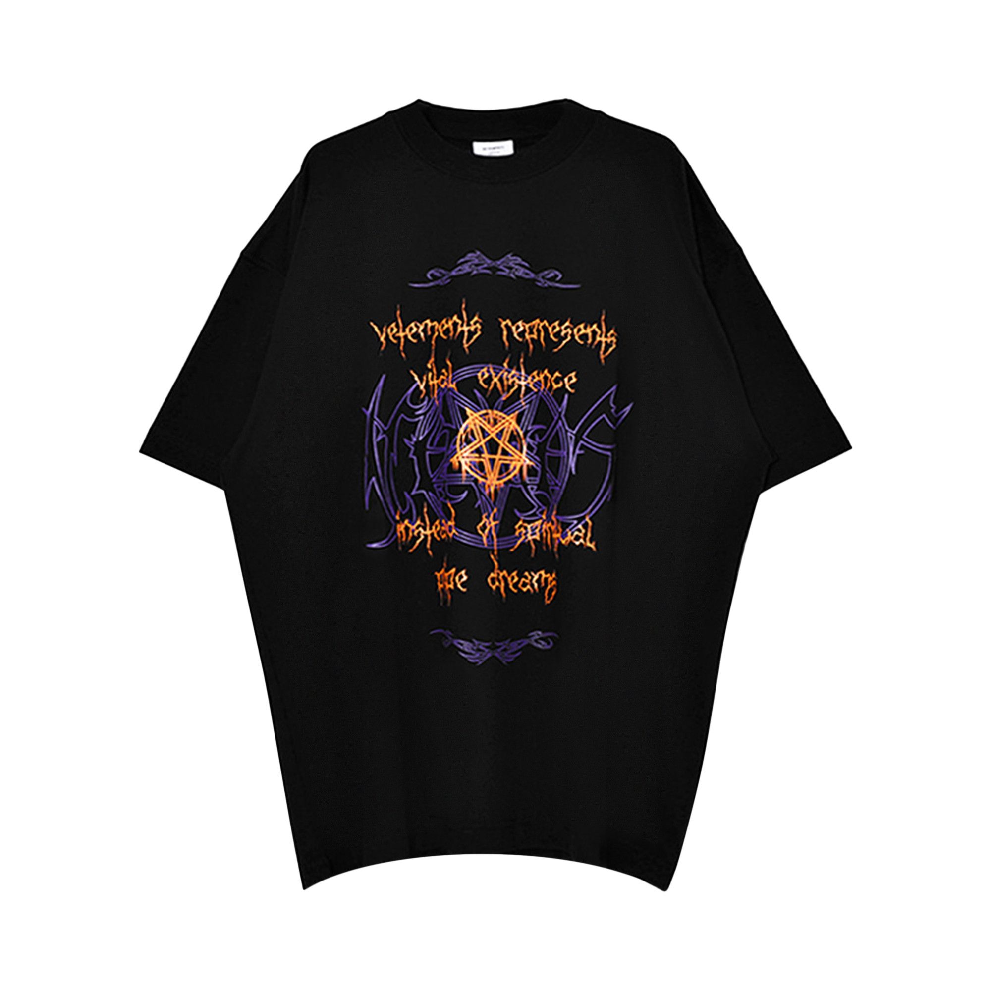 Buy Vetements Vital Existence T-Shirt 'Black' - UE52TR300B BLAC | GOAT