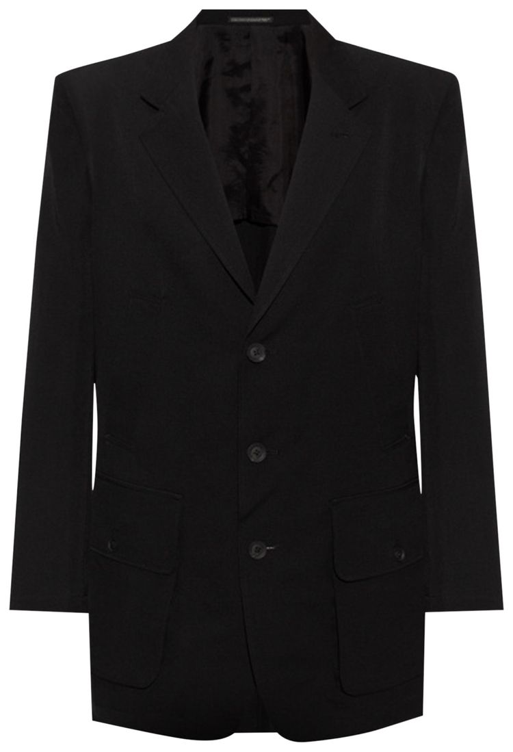 Yohji Yamamoto Pour Homme Pocket Unlined Jacket Black