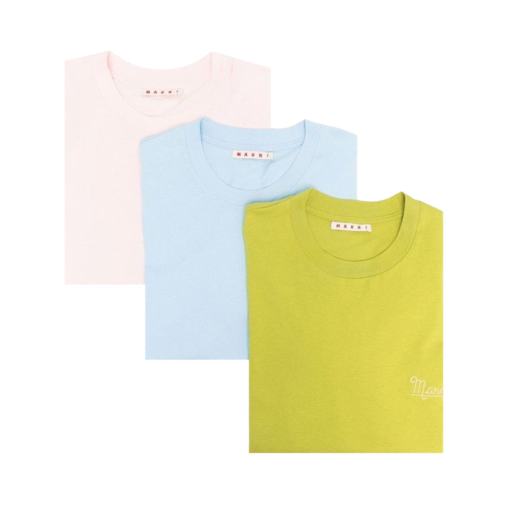Buy Marni Basic T-Shirts (3 Pack) 'Green/Blue/Pink