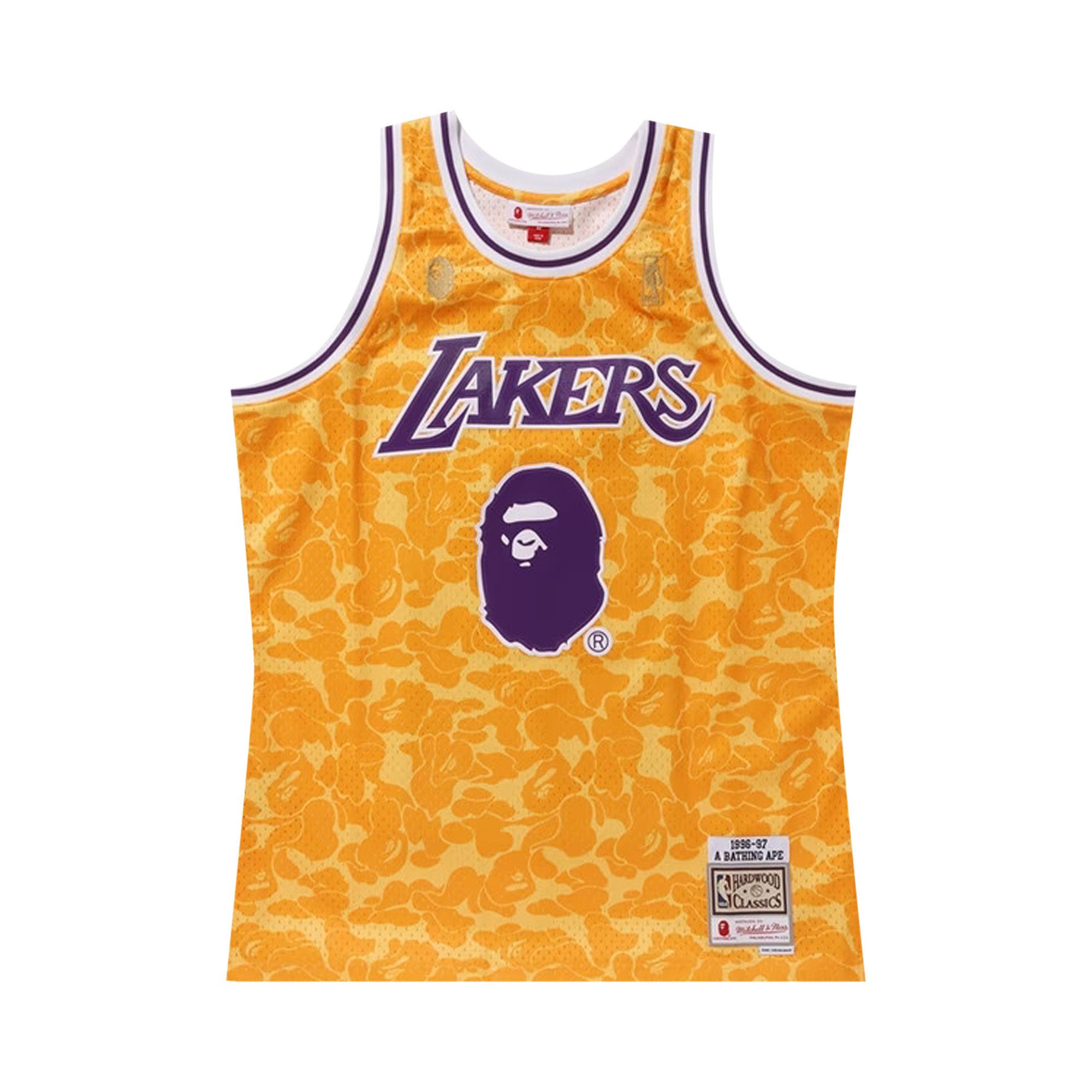 Buy BAPE x Mitchell & Ness Lakers ABC Basketball Swingman Jersey