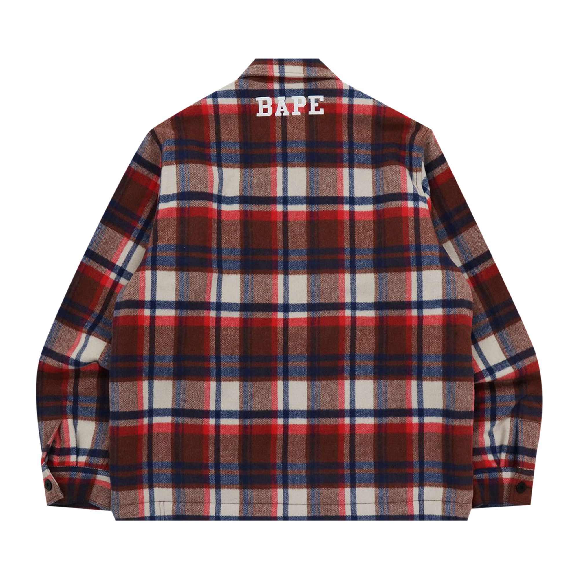 Buy BAPE Check Zip CPO Jacket 'Red' - 1H80 140 001 RED | GOAT