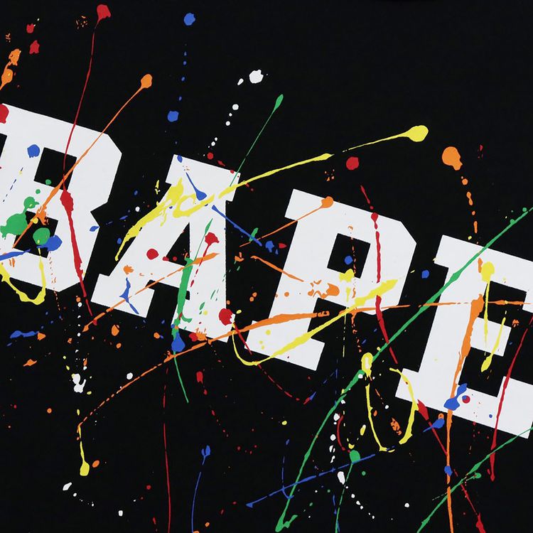 BAPE Paint Splatter Tee Black