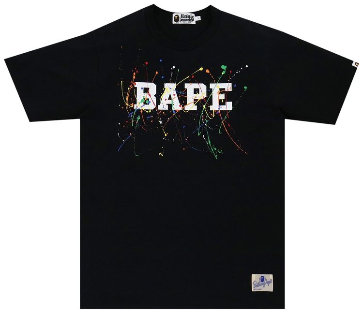 BAPE Paint Splatter Tee Black