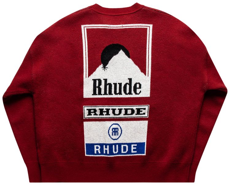 Rhude Ayrton Crewneck RedCremeBlkBlue