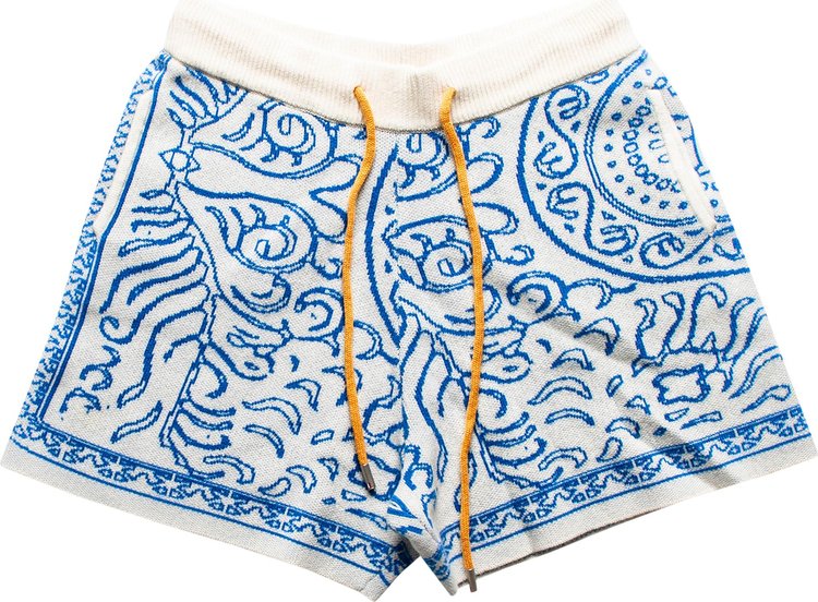 Rhude Knit Tile Short 'Crème/Blue'