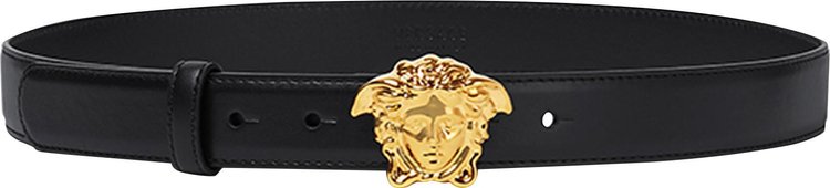 Versace La Medusa Leather Belt 'Black/Versace Gold'