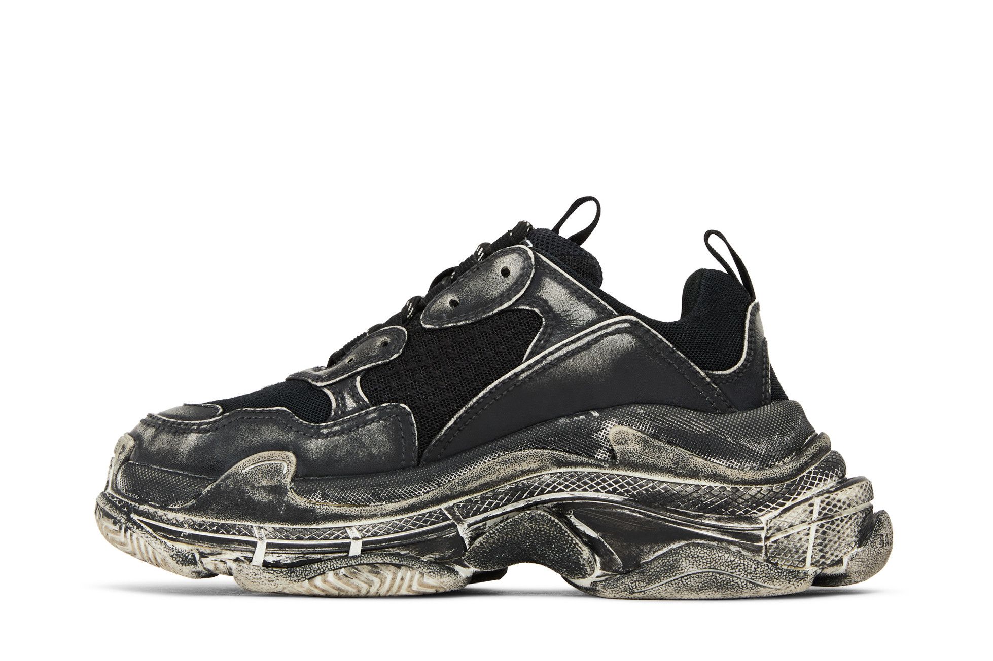 Size 7.0 Balenciaga Triple S 'Faded Black'