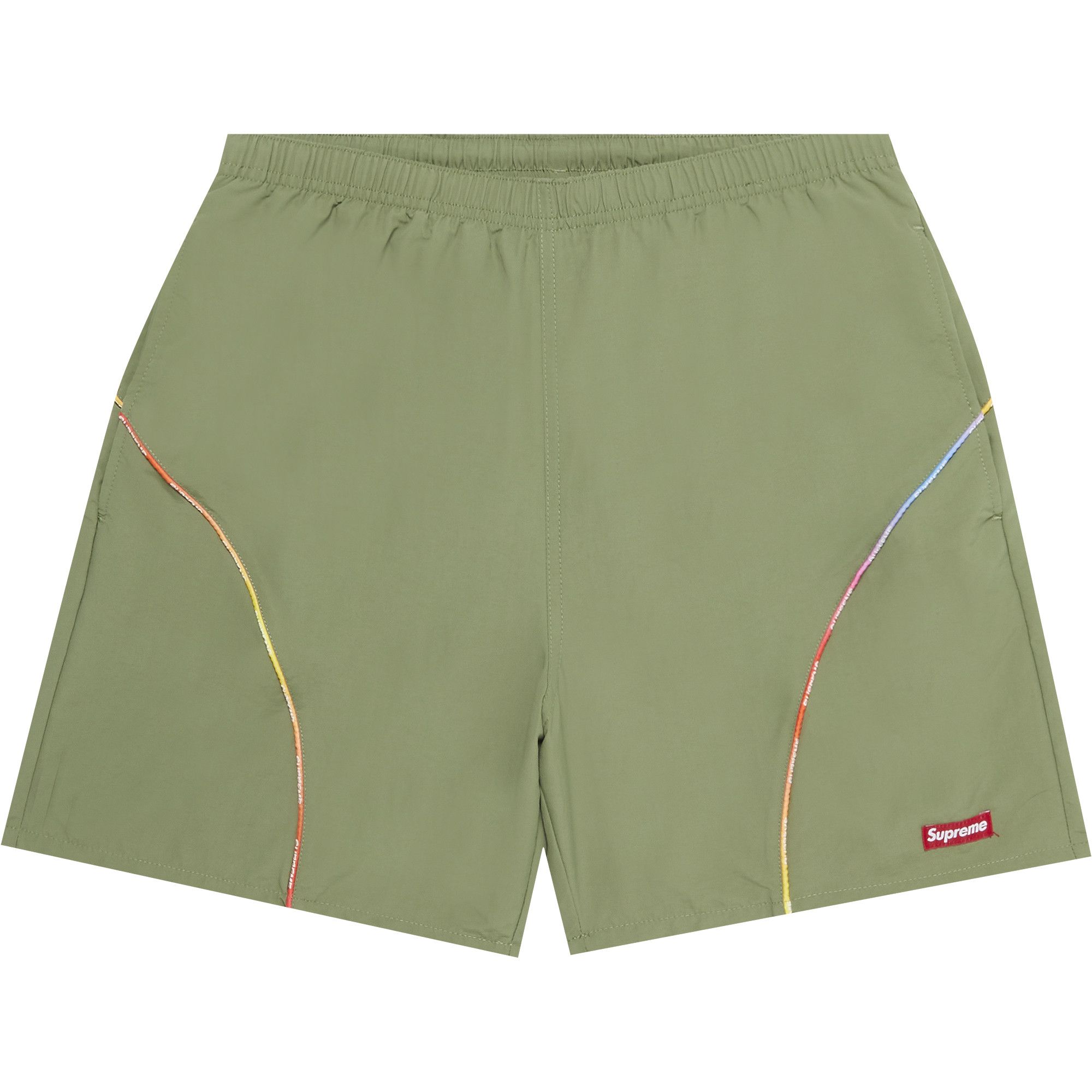 Buy Supreme Gradient Piping Water Short 'Olive' - SS21SH45