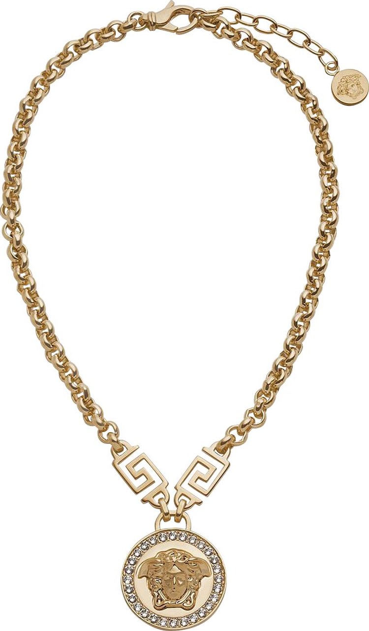 Versace Icon Medusa Necklace 'White/Gold'