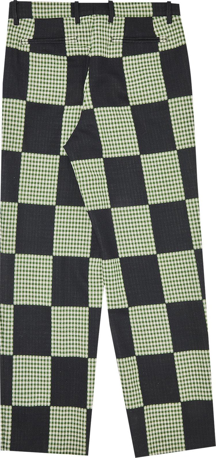 Sterling Ruby Plaid 579 Straight Leg Trousers BlackGreenWhite