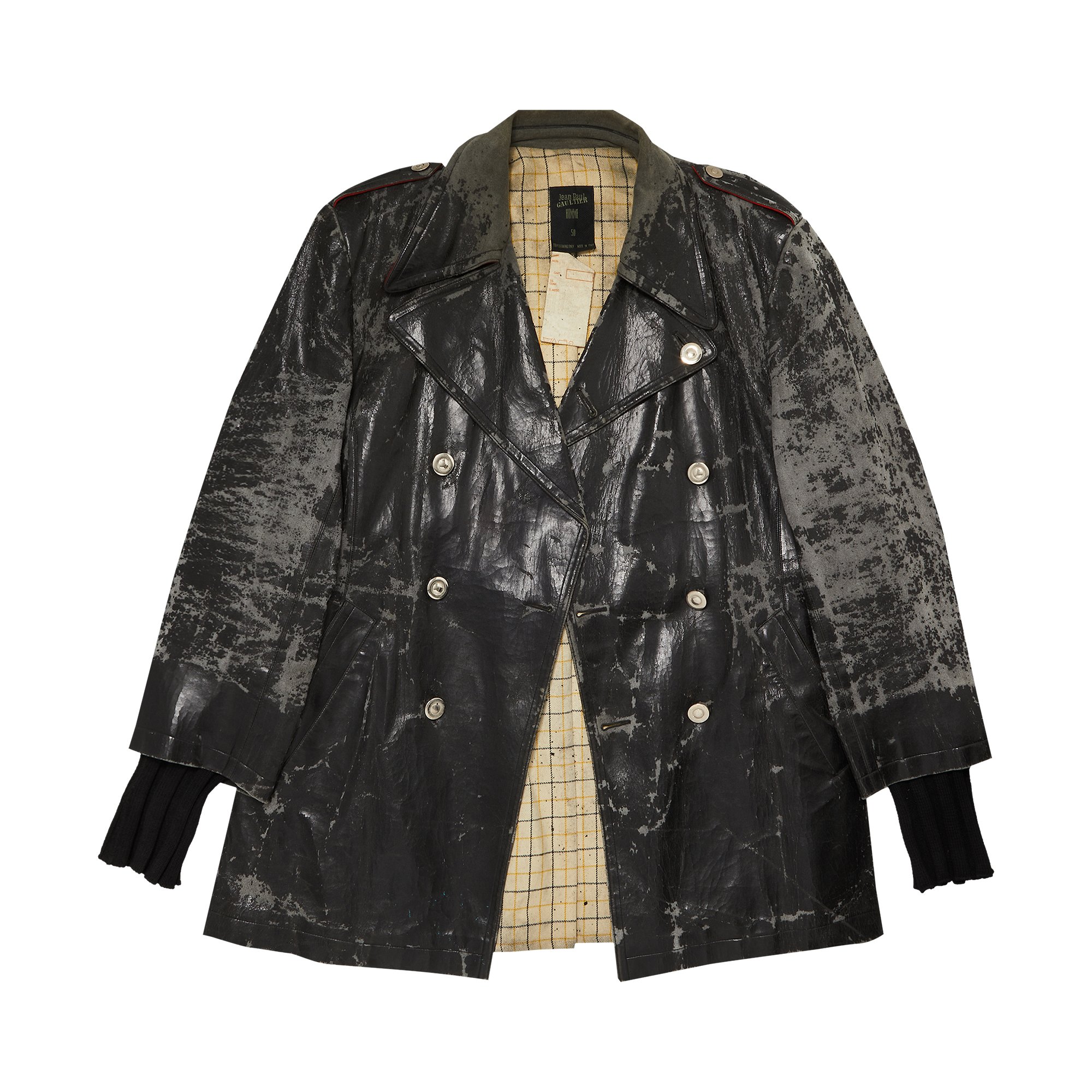Jean Paul Gaultier Homme Vintage Leather Coat 'Black' | GOAT