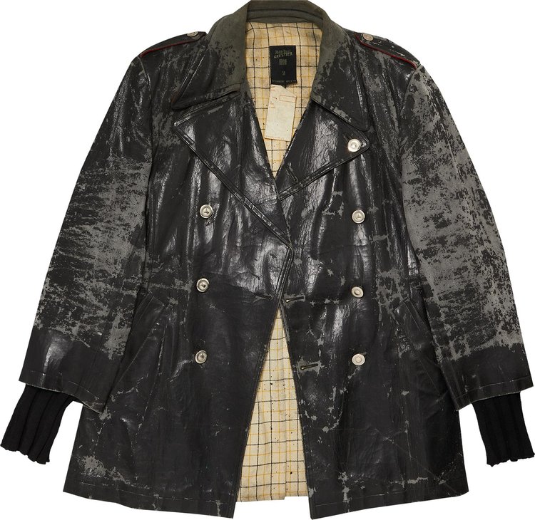Vintage Jean Paul Gaultier Homme Leather Coat 'Black'