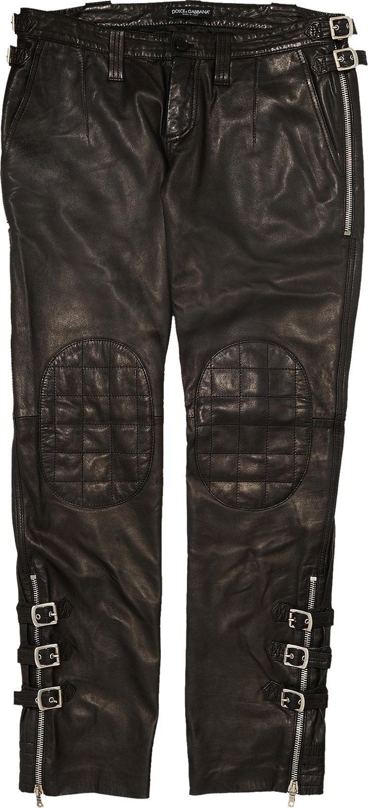 Dolce & Gabbana Sheepskin Moto Pants 'Brown'