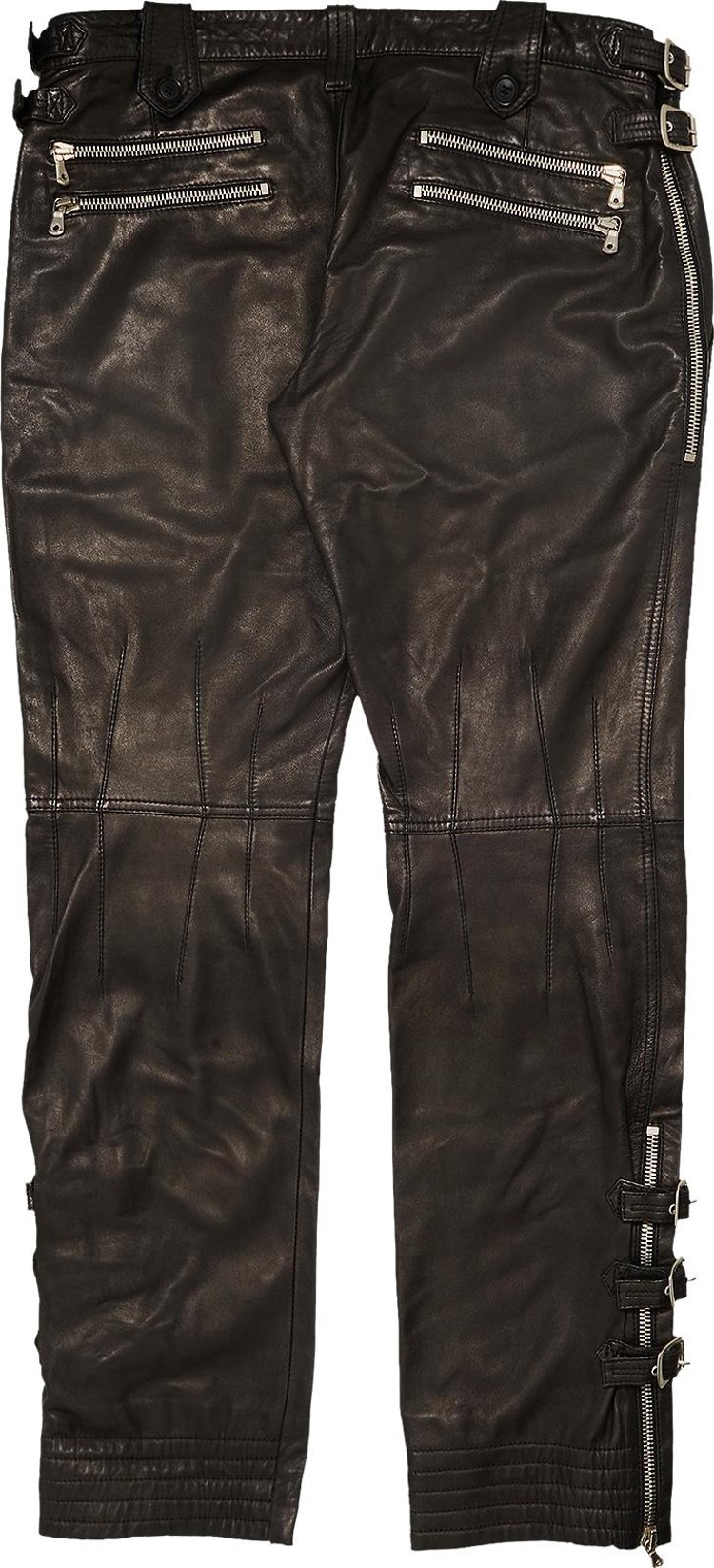 Dolce  Gabbana Sheepskin Moto Pants Brown