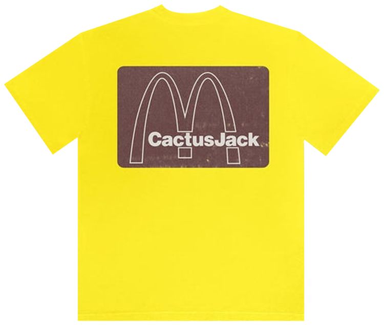 Cactus Jack by Travis Scott x McDonalds Menu Mono Logo T Shirt II Safety Green