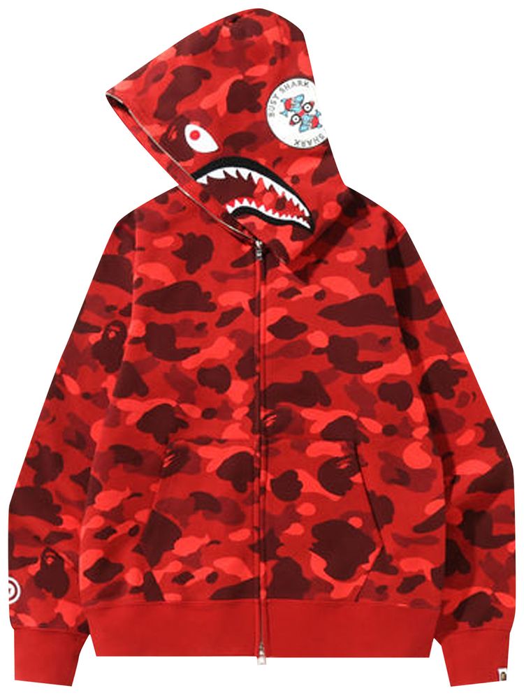 BAPE Color Camo Shark Full Zip Red