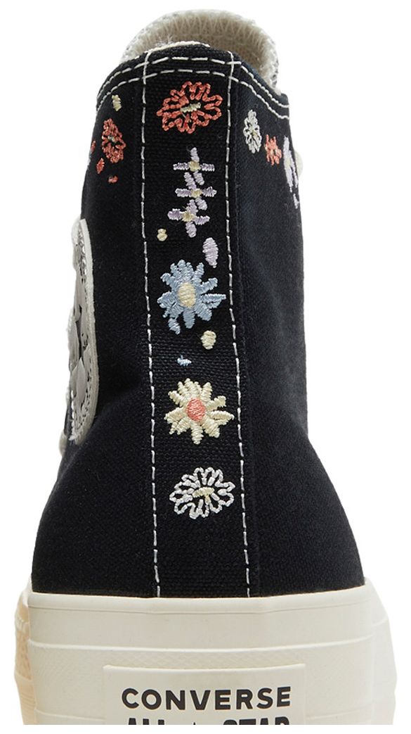 Converse Wmns Chuck Taylor All Star Lift Platform High Embroidered Floral   Black