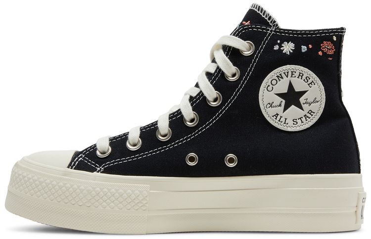 Converse Wmns Chuck Taylor All Star Lift Platform High Embroidered Floral   Black