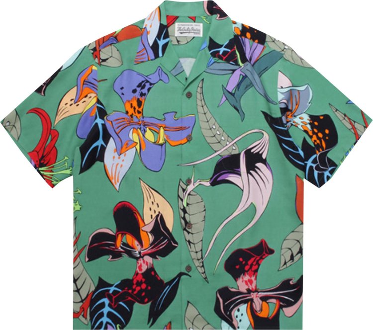 Wacko Maria Short-Sleeve Hawaiian Shirt (Type-1) 'Green'