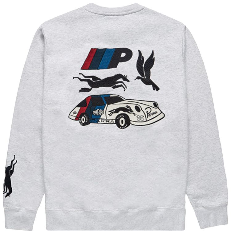 Parra Racing Team Crewneck Sweatshirt Ash Grey