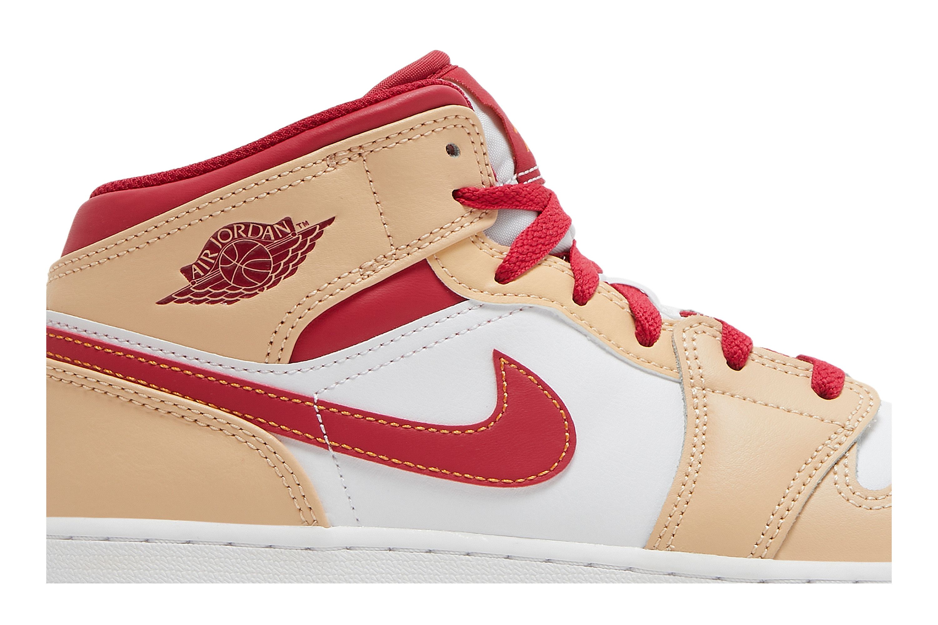 Cream and red jordans shop