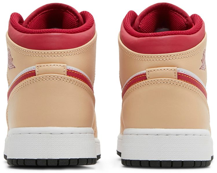 Air Jordan 1 Mid GS Light Curry Cardinal Red