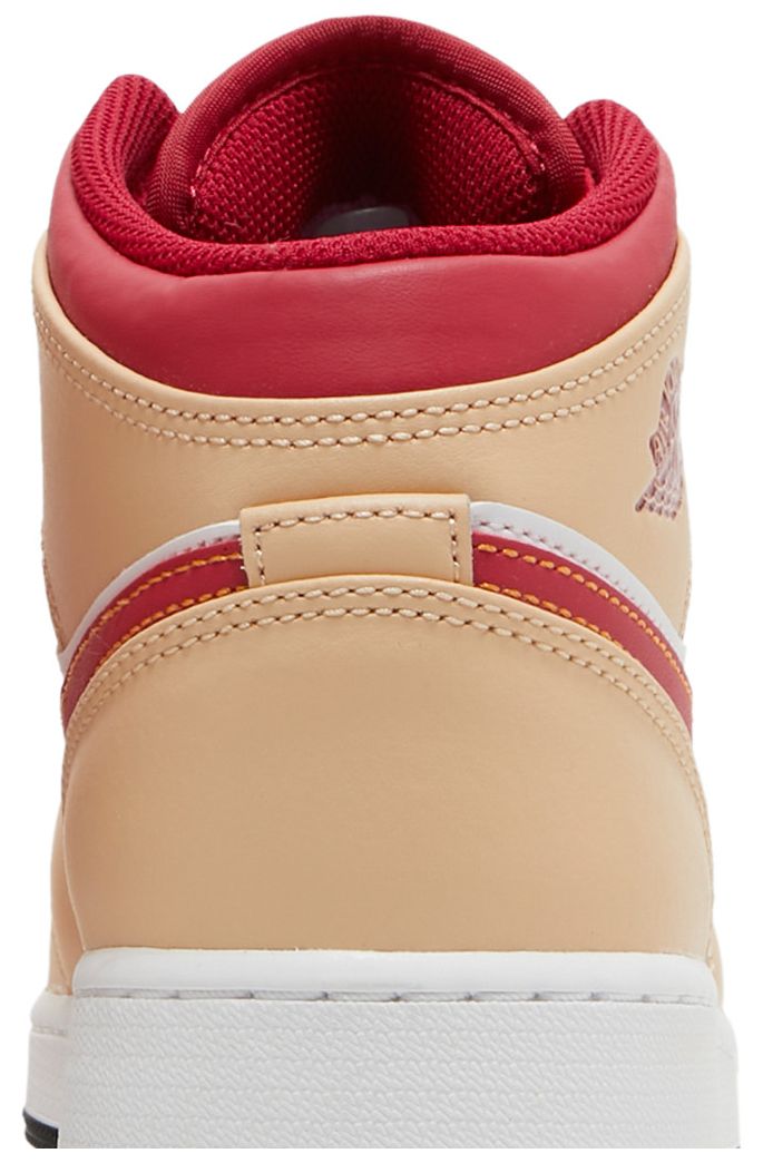 Air Jordan 1 Mid GS Light Curry Cardinal Red