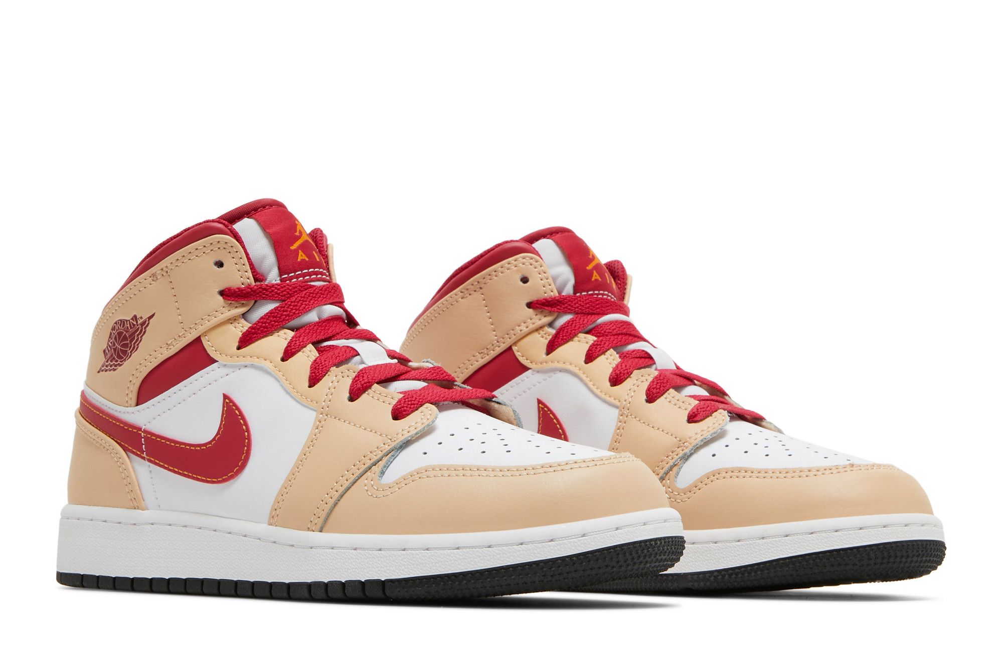 Buy Air Jordan 1 Mid GS 'Light Curry Cardinal Red' - 554725